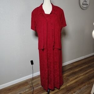 Connected Apparel Deep Red Dress Set/XL